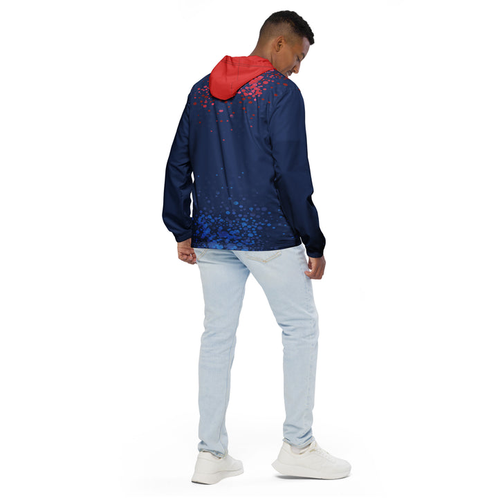 Men’s Windbreaker - Blue-Red Bubble