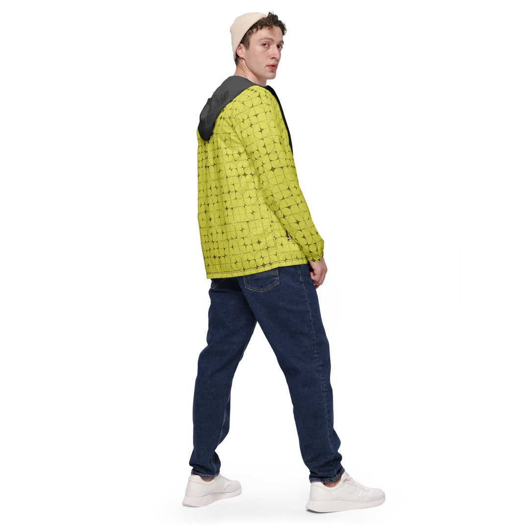 Men’s Windbreaker - Yellow-Grey Circle