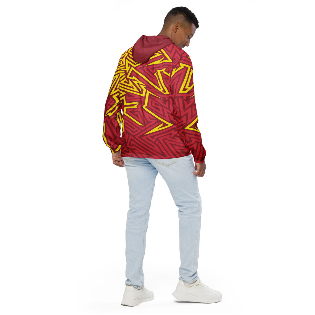 Men’s Windbreaker - Red-Yellow Maze