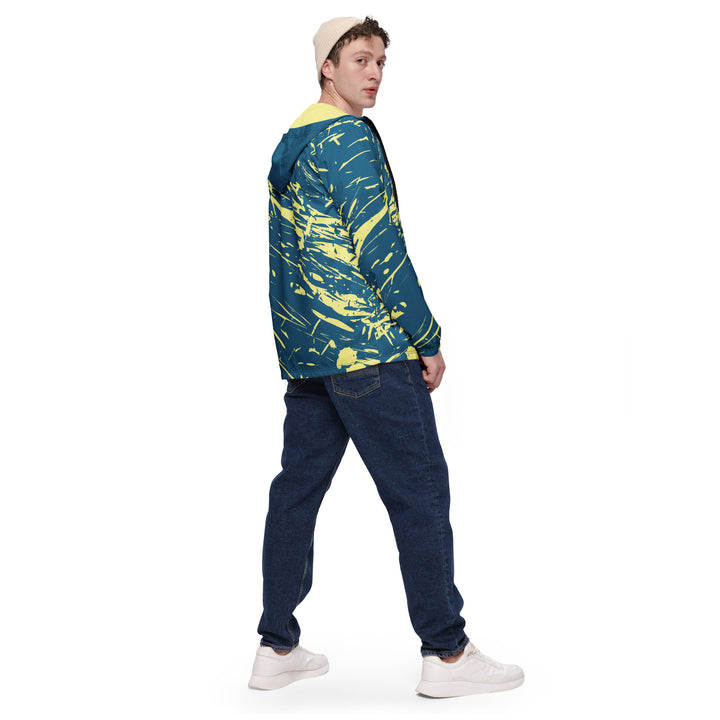 Men’s Windbreaker - Blue-Yellow Splatter