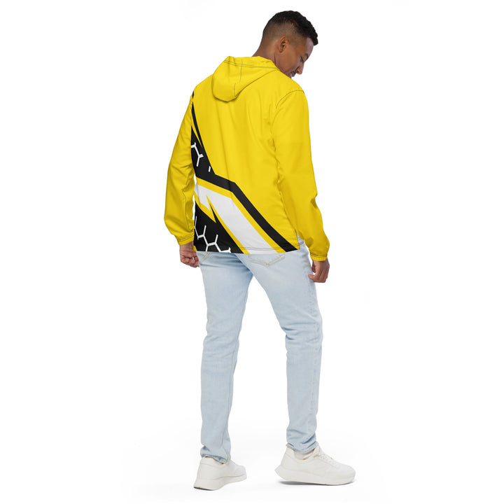 Men’s Windbreaker - Black-Yellow Hexagon