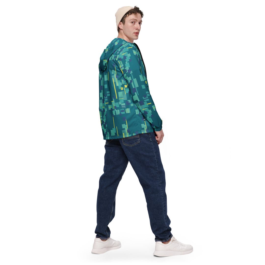 Men’s Windbreaker - Green-Yellow Pixel