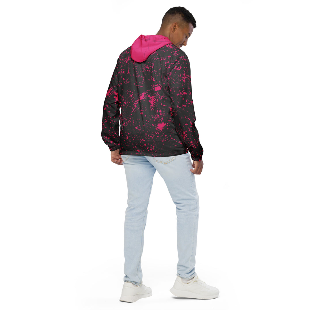 Men’s Windbreaker - Grey-Pink Stains