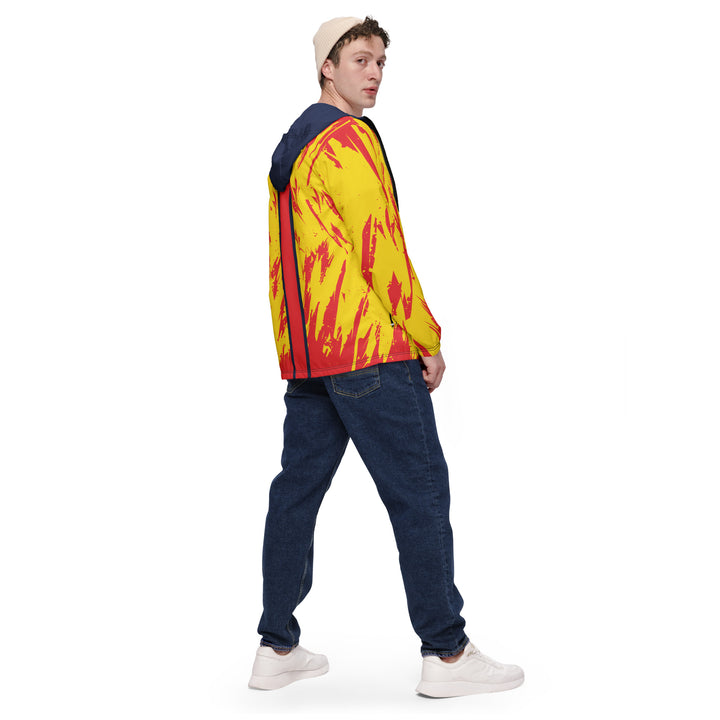 Men’s Windbreaker - Yellow-Red Bar