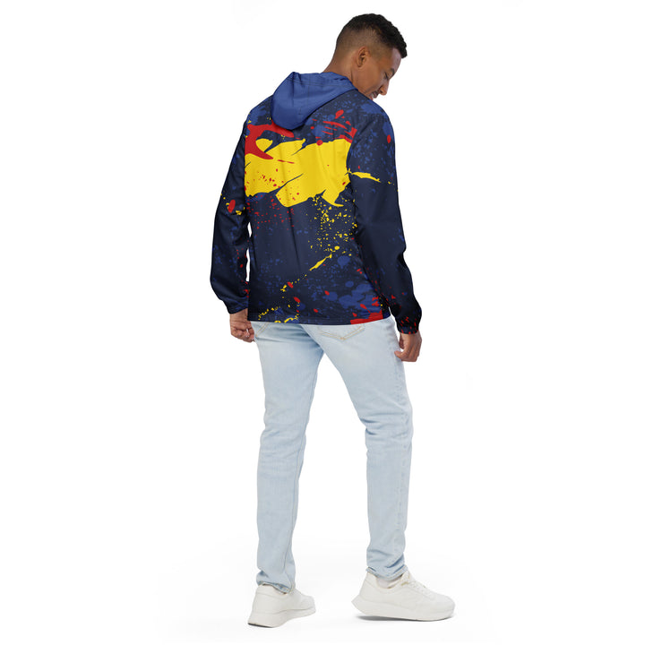 Men’s Windbreaker - Blue-Yellow Splash