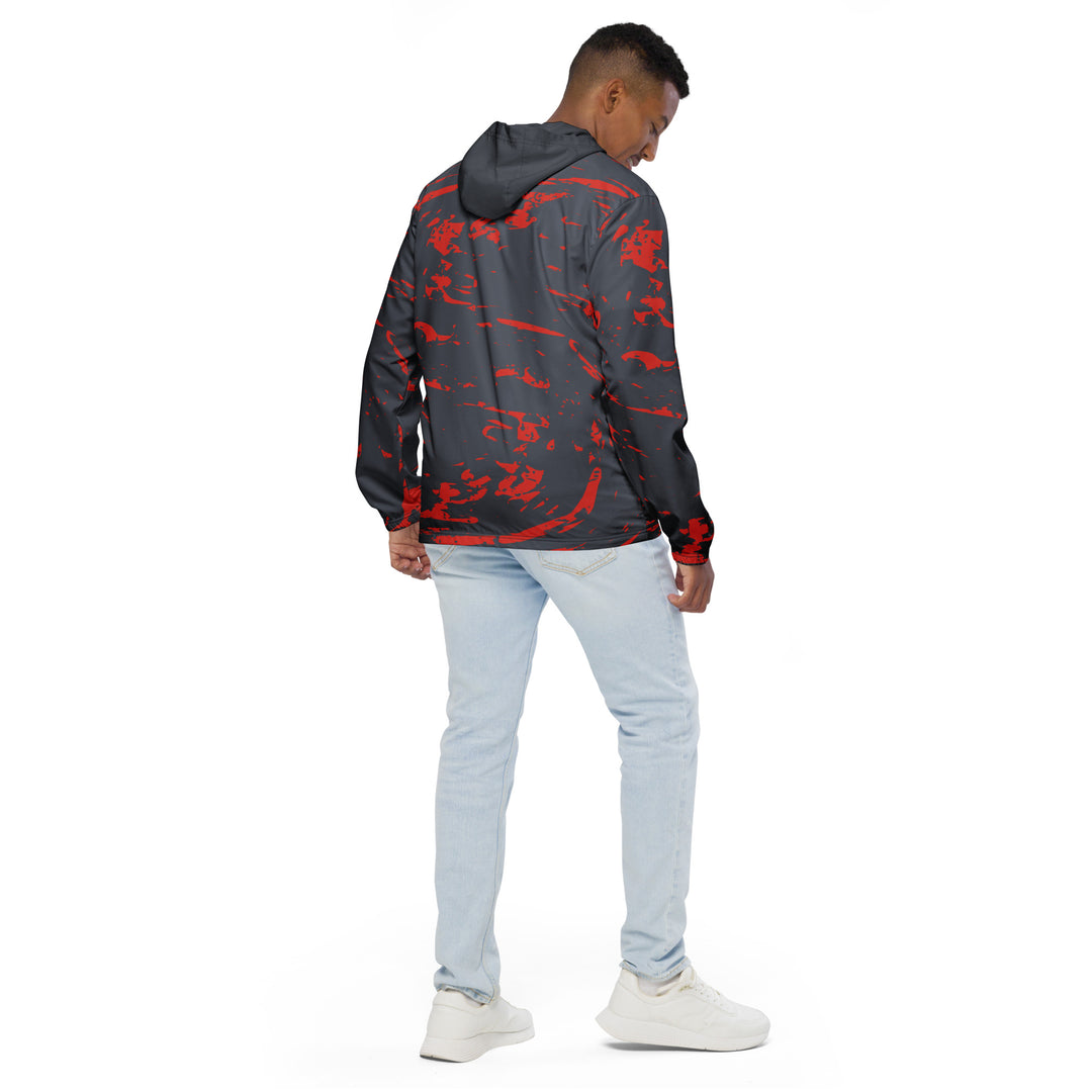 Men’s Windbreaker - Grey-Red Stir