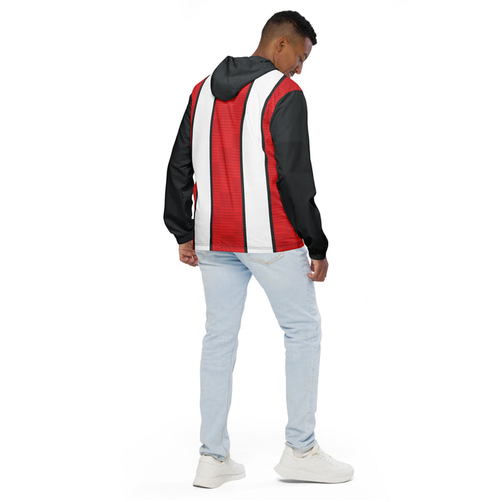 Men’s Windbreaker - Red-White Bar