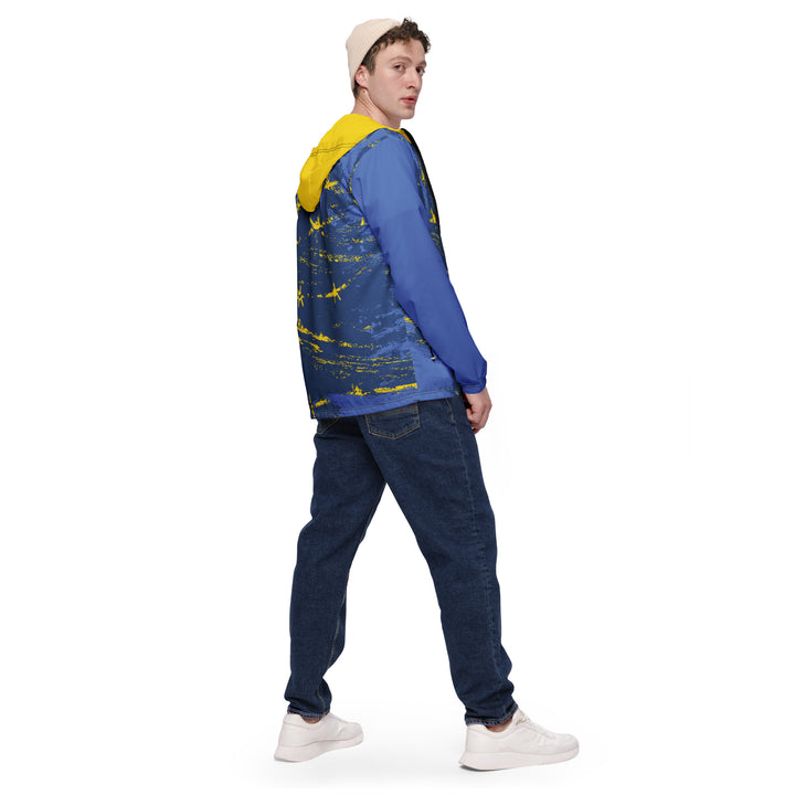 Men’s Windbreaker - Blue-Yellow Chain