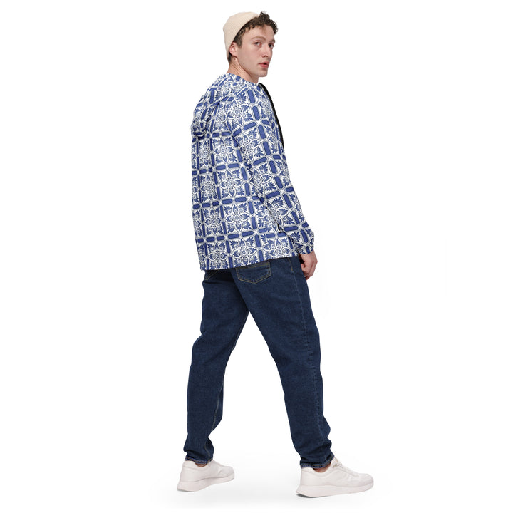 Men’s Windbreaker - Blue-White Blossom