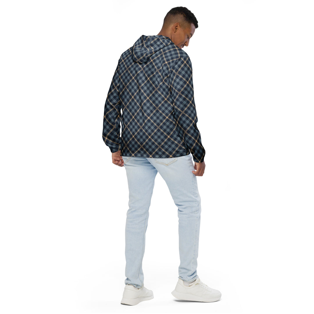 Men’s Windbreaker - Blue Lattice