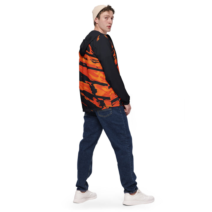 Men’s Windbreaker - Black-Orange Angle