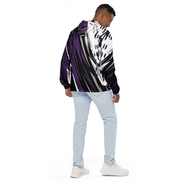 Men’s Windbreaker - Black-Purple Cut