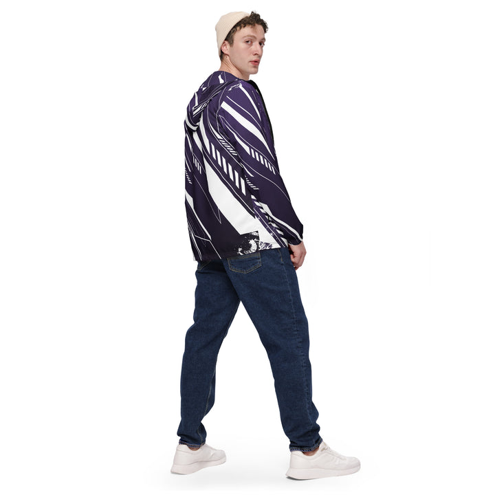 Men’s Windbreaker - Purple-White Machine