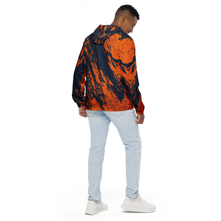 Men’s Windbreaker - Black-Orange Work