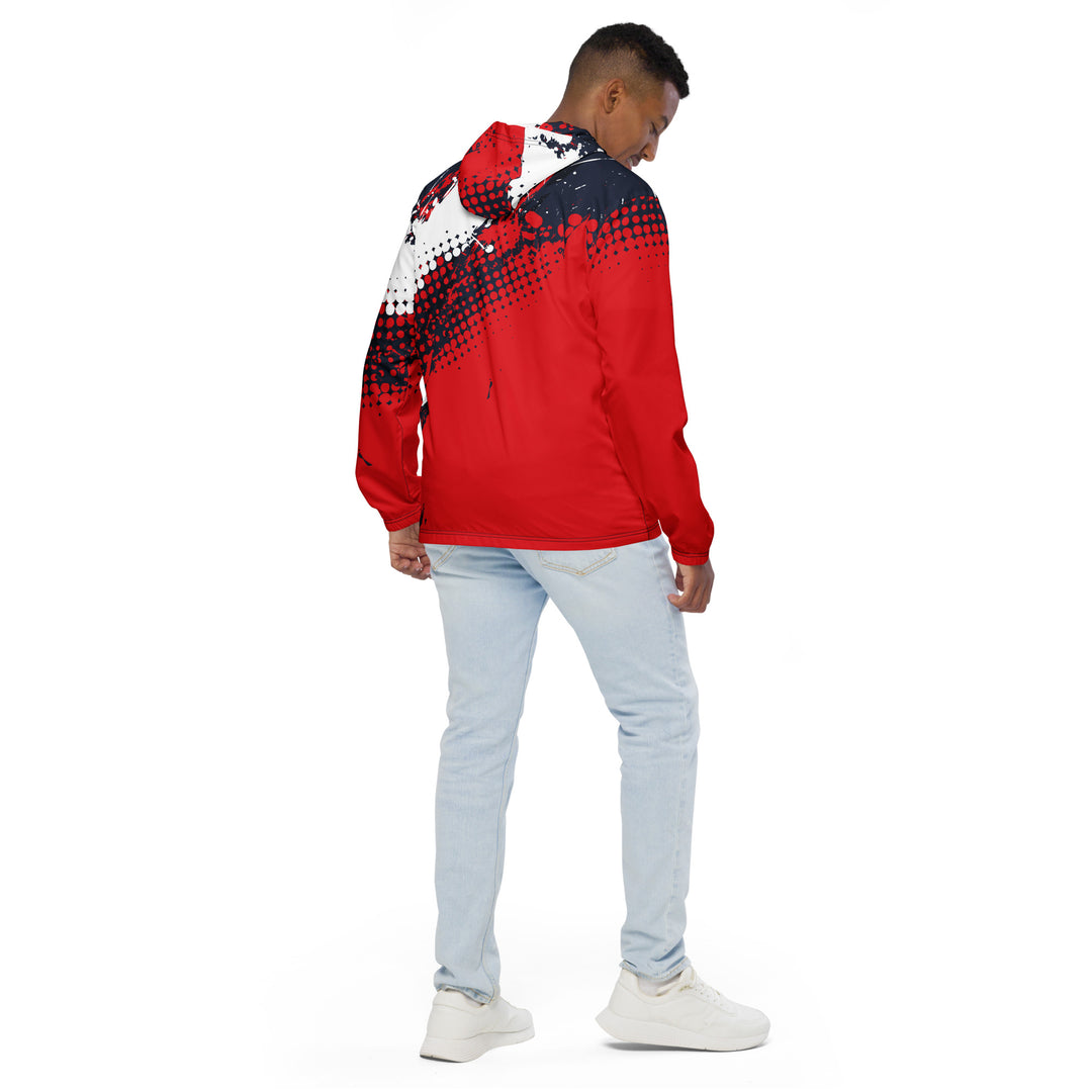 Men’s Windbreaker - Red-White Splash