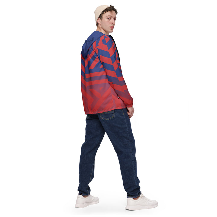 Men’s Windbreaker - Red-Blue Edge