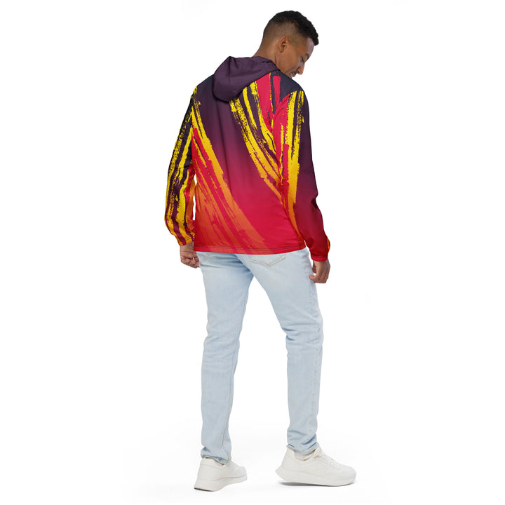 Men’s Windbreaker - Red-Yellow Beam