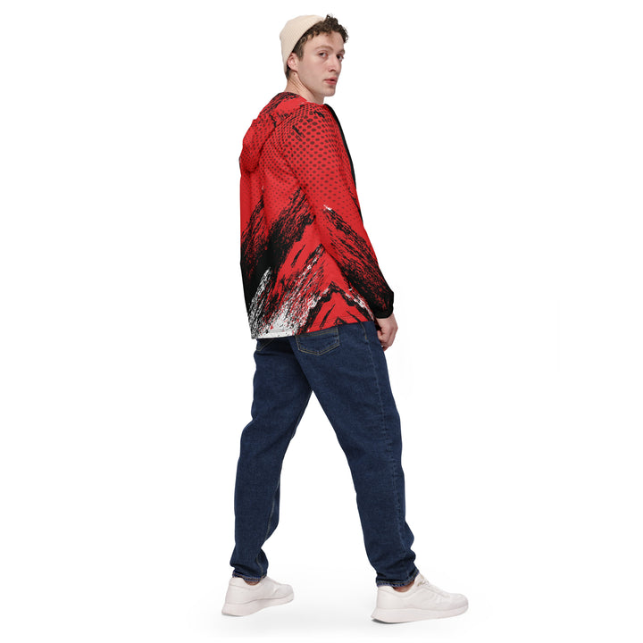 Men’s Windbreaker - Red-Black Brush