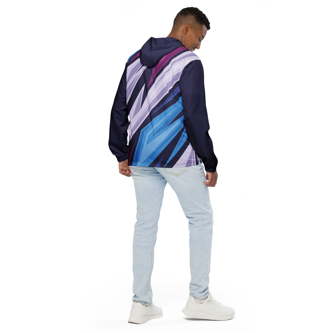 Men’s Windbreaker - Purple-White Graffiti