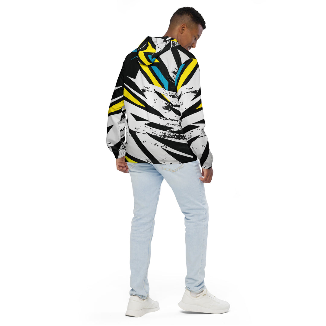 Men’s Windbreaker - White-Black Plan