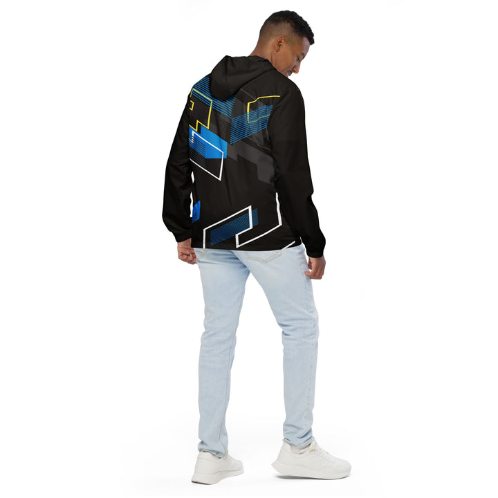 Men’s Windbreaker - Black-Blue Format