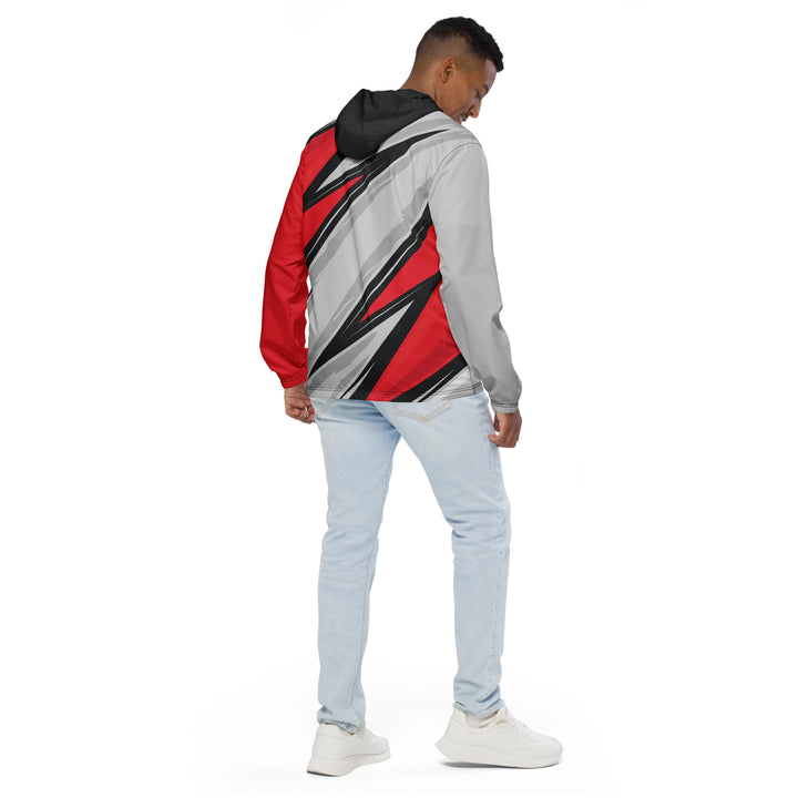 Men’s Windbreaker - Red-Grey Flash