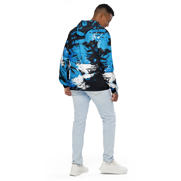 Men’s Windbreaker - Blue-White Script