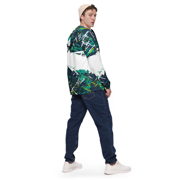 Men’s Windbreaker - Green-White Bullet