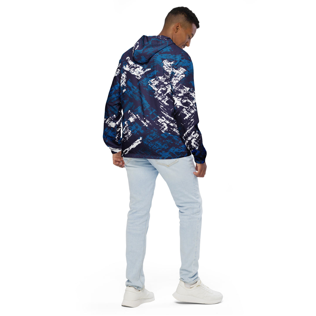 Men’s Windbreaker - Blue-White Dab