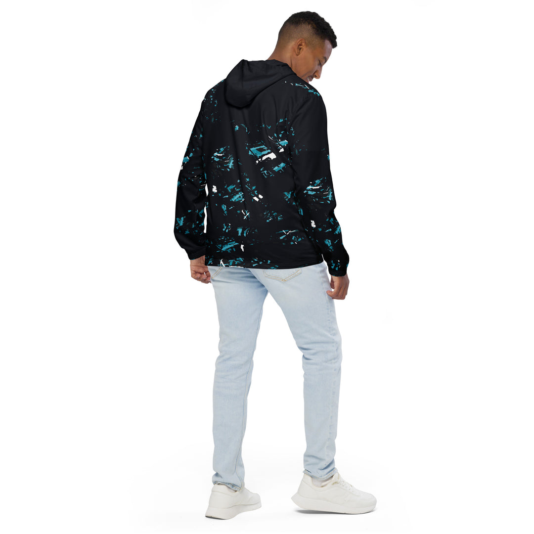 Men’s Windbreaker - Black-Turquoise Hidden