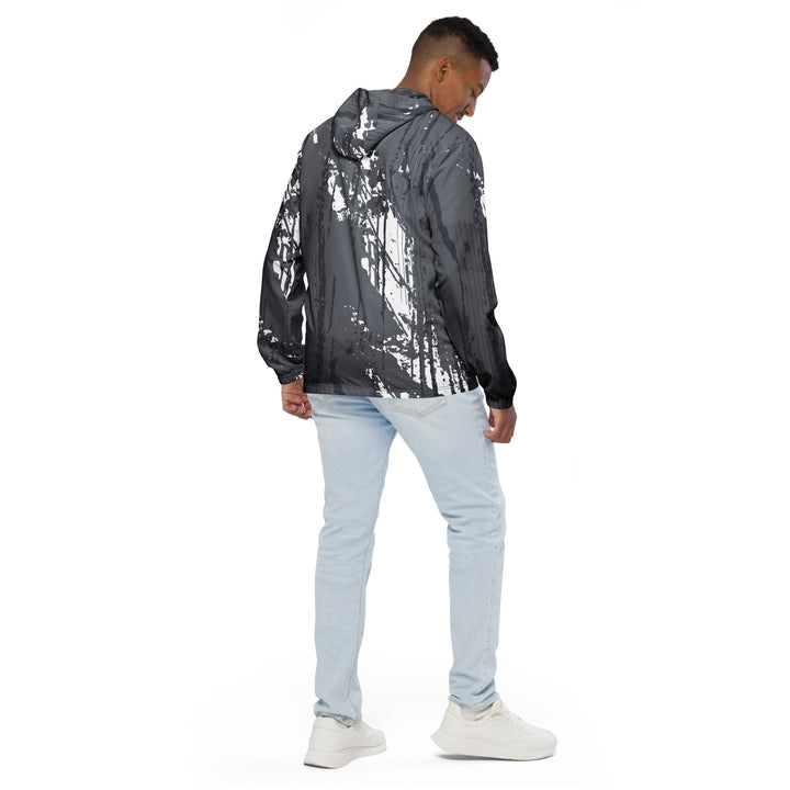 Men’s Windbreaker - Grey-White Drops