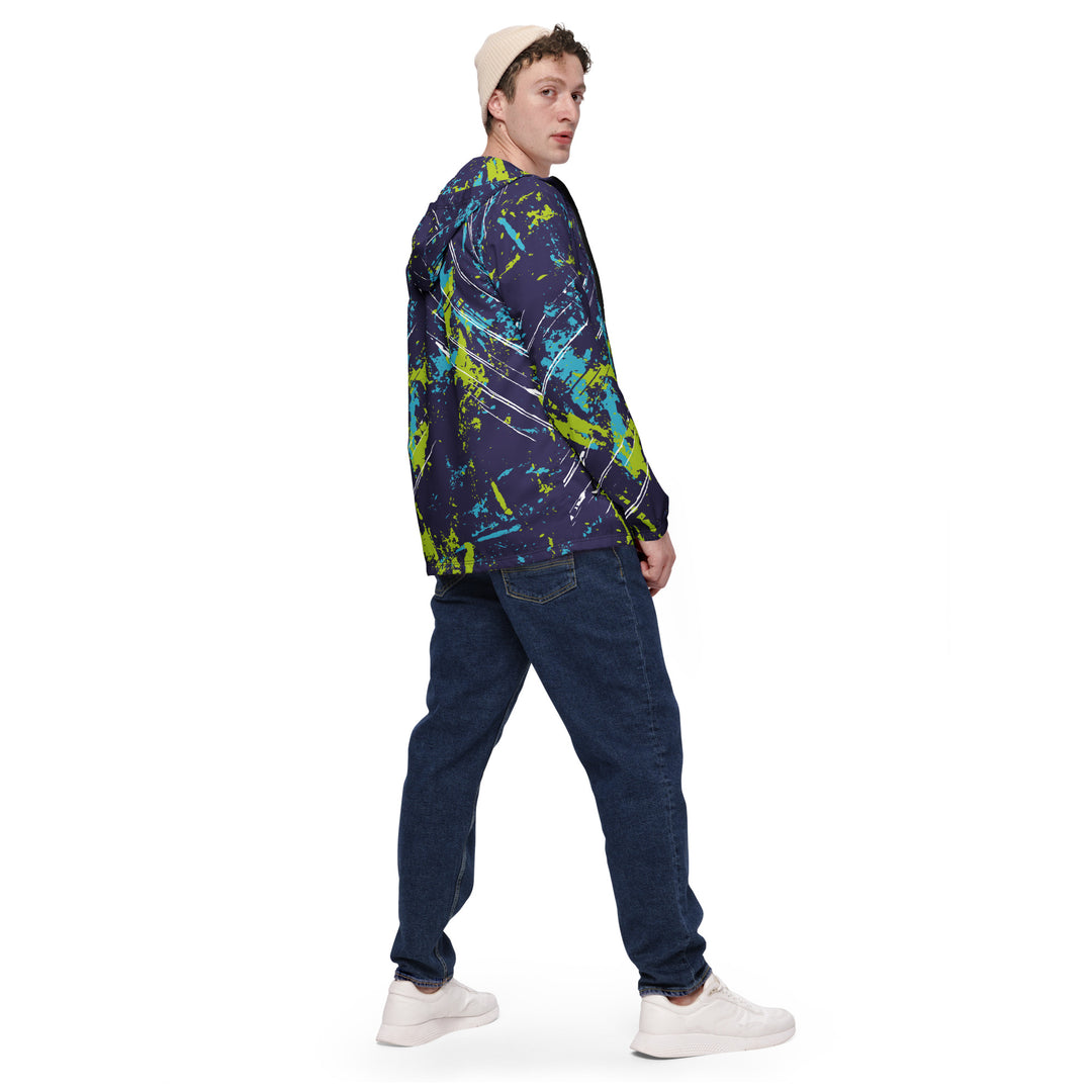 Men’s Windbreaker - Blue-Green Stains