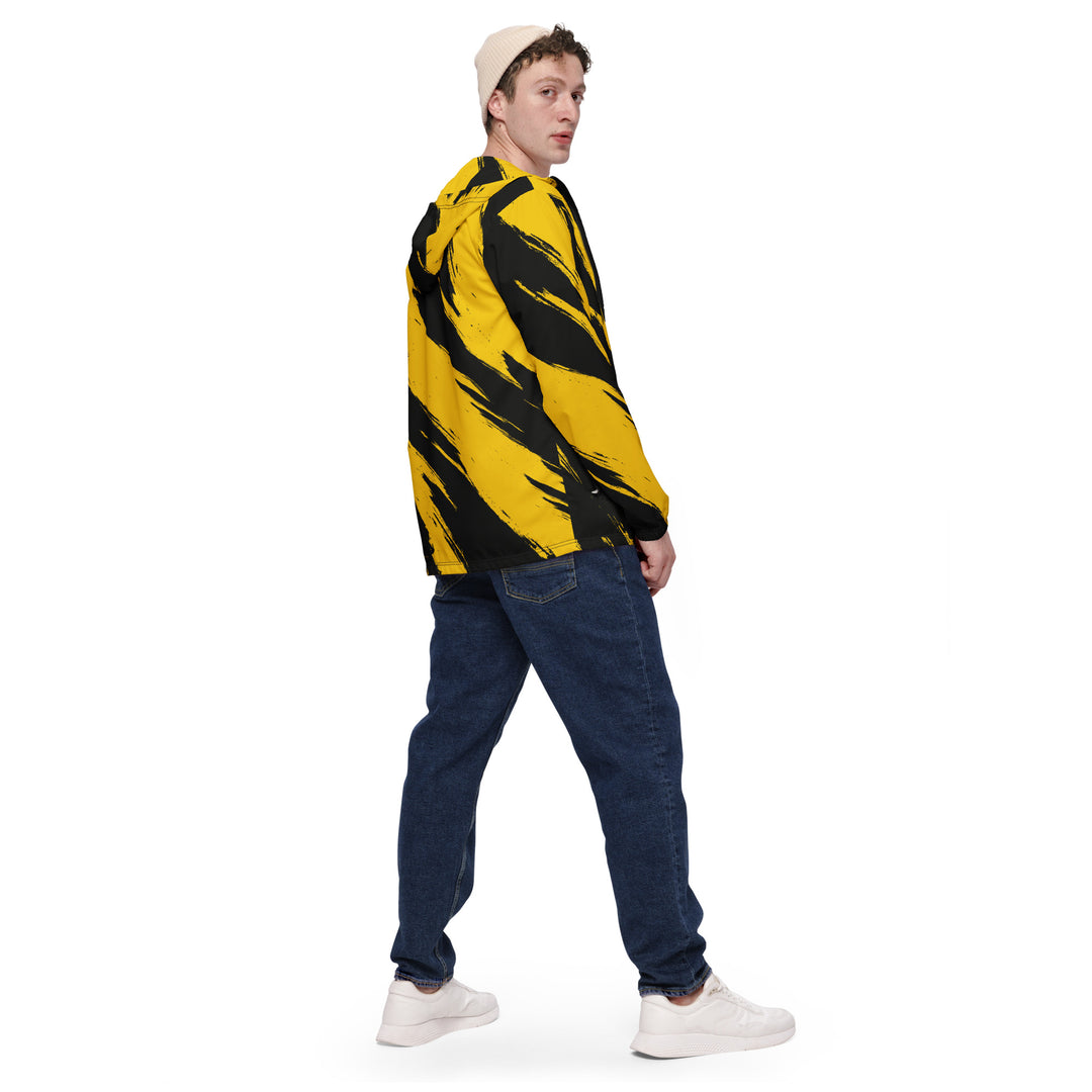 Men’s Windbreaker - Yellow-Black Brush