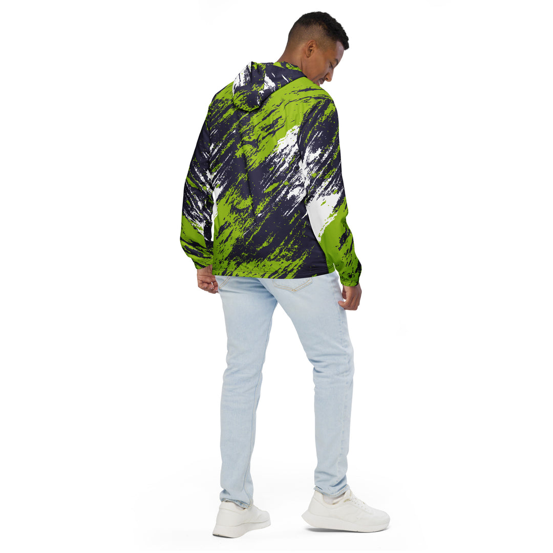 Men’s Windbreaker - Green-Black Ground