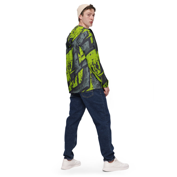 Men’s Windbreaker - Green-Black Graffiti