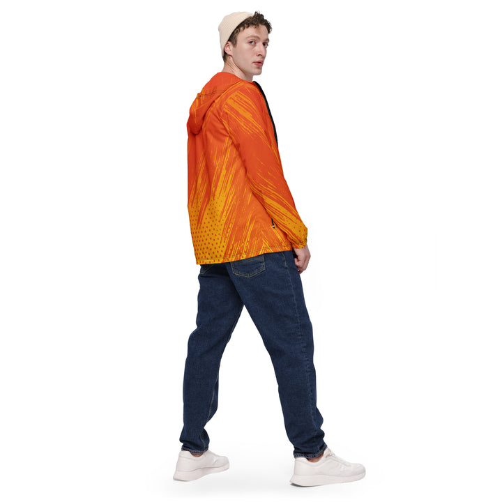 Men’s Windbreaker - Orange-Yellow Brush