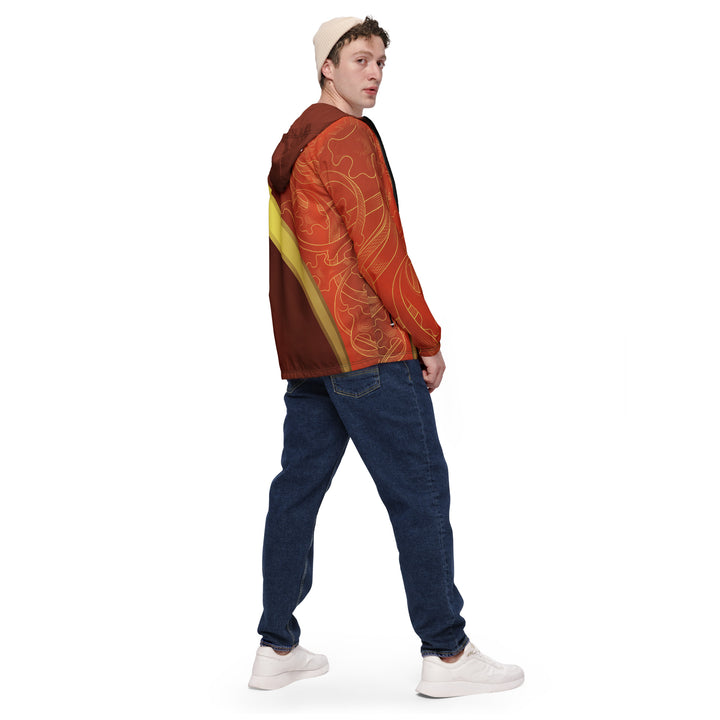 Men’s Windbreaker - Red-Yellow Elegant