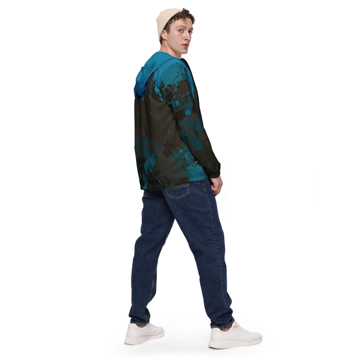 Men’s Windbreaker - Turquoise-Black Liquid