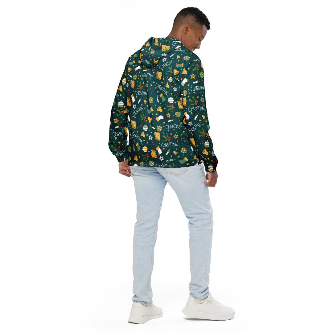 Men’s Windbreaker - Green Christmas