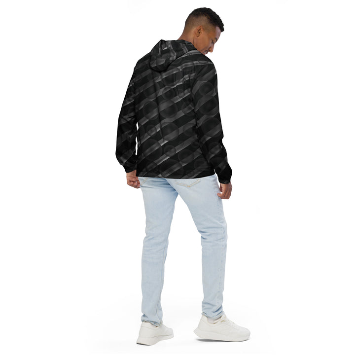 Men’s Windbreaker - Black-Grey Bubble