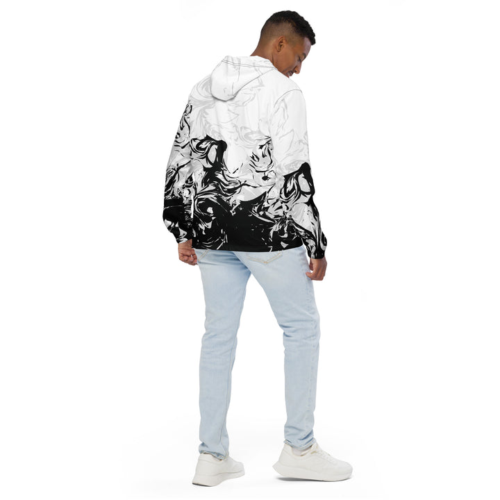 Men’s Windbreaker - White-Black Ink