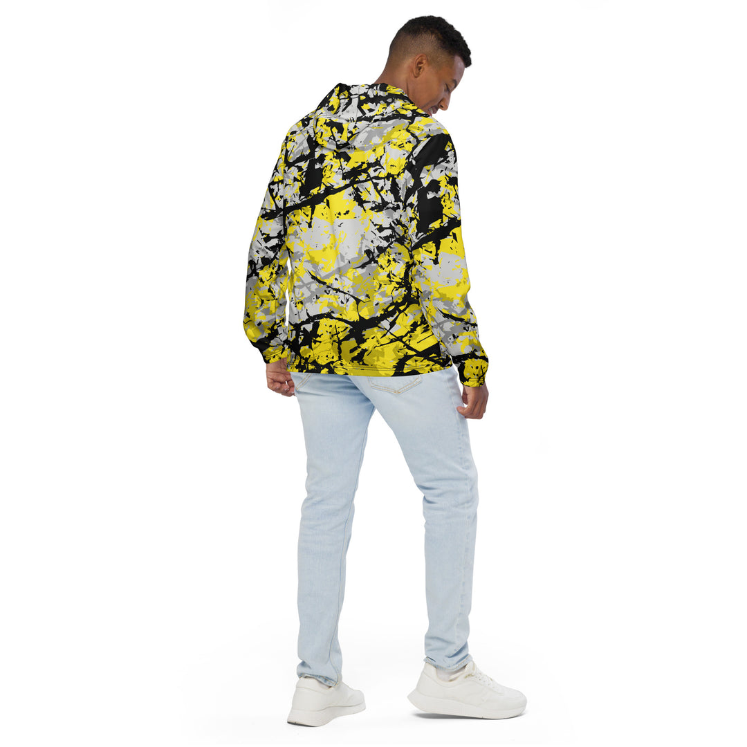 Men’s Windbreaker - Yellow-Black Splatter