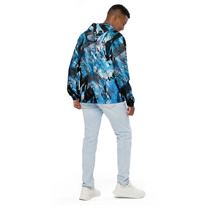 Men’s Windbreaker - Black-Blue Fragment