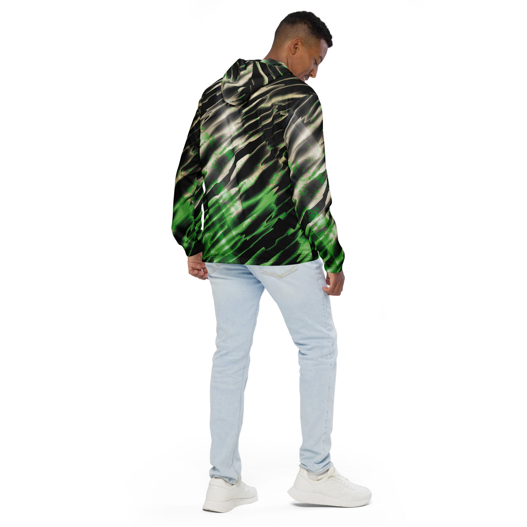 Men’s Windbreaker - Black-Green Gloss