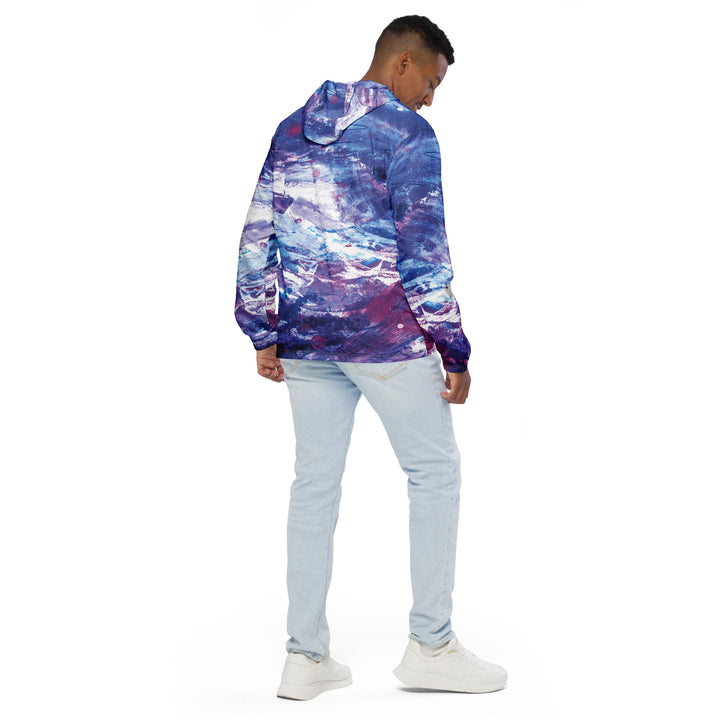 Men’s Windbreaker - Purple-White Universe