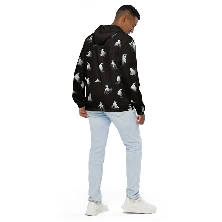 Men’s Windbreaker - Black-White Ghost