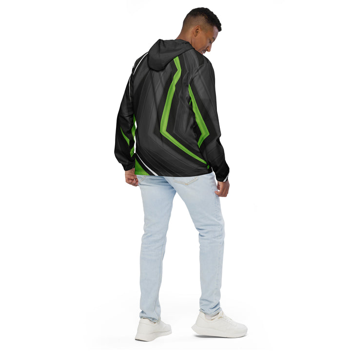 Men’s Windbreaker - Black-Green Edge