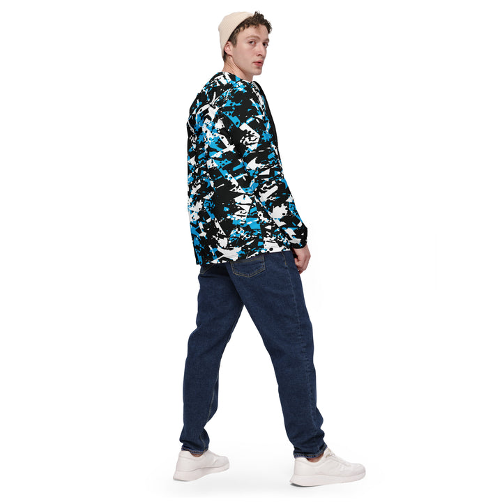 Men’s Windbreaker - Black-Blue Blocks