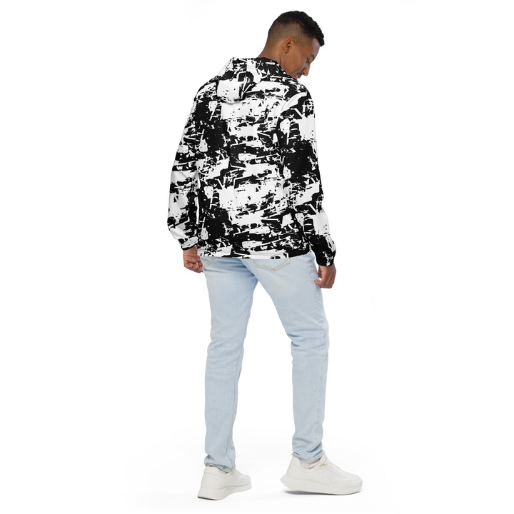 Men’s Windbreaker - Black-White Marks