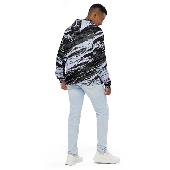 Men’s Windbreaker - Black-White Line